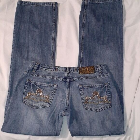 Diesel Crystal Embellished Jeans Straight Leg 32 - Picture 1 of 13